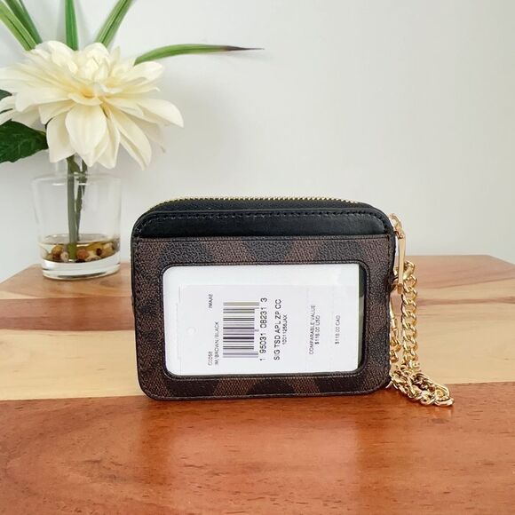 NWT Coach Zip Card Case In Signature Canvas - Picture 3 of 5